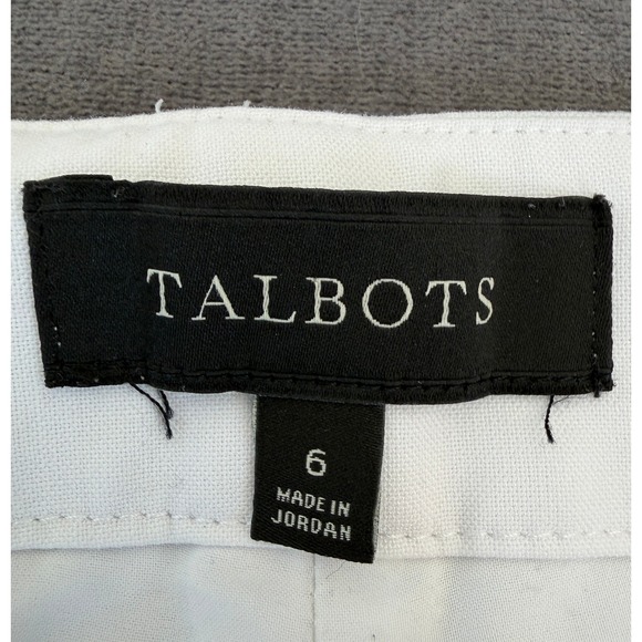 Talbots Hollywood Ankle Straight Leg Pants Womens 6 White Work Career Minimalist - Picture 4 of 12